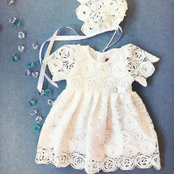 2018 Naują Atvykimo Balta Nėrinių Suknelės Vaikams, Kūdikių Mergaitės Princesė Gėlių Nėrinių Suknelė Partijos Inscenizacija Naujagimių Vasaros Tutu Sukneles