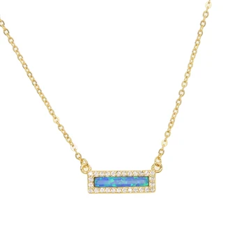 2018 Tik Collares Collier Naujas 925 Sterling Mados Prekės ženklo blue opal Žavesio aukso spalvos Moterims Karoliai, Papuošalai 41+5cm