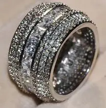 2019 Europoje ir naujų karšto pardavimo didelių kvadratinių šviečia cirkonis žiedas Prabangus visiškai temperamento moteris žiedas rankų papuošalai