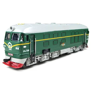 2019 karšto Pardavimo 1:87 scale Garo Traukinio lydinio modelio garso ir šviesos atgal į automobilio modelio žaislas žalia lokomotyvo modelis berniukų žaislai