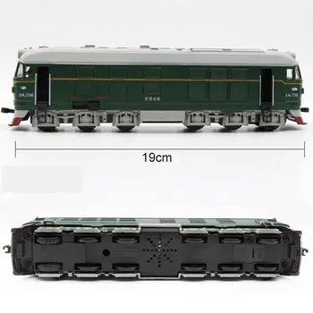 2019 karšto Pardavimo 1:87 scale Garo Traukinio lydinio modelio garso ir šviesos atgal į automobilio modelio žaislas žalia lokomotyvo modelis berniukų žaislai