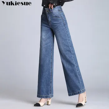 2019 m. rudenį moters džinsai su aukštos juosmens džinsai moteris plati koja pants džinsai mama moterų džinsai moterims jean femme Plius dydis