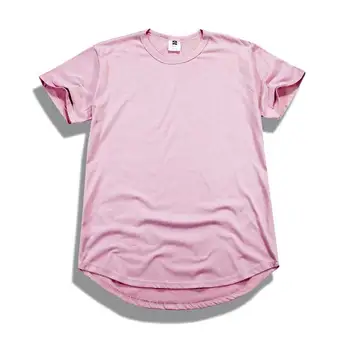 2019 m. Vasarą Grynas T-shirt rausva juoda Didmeninė Pratęsė Ilgą T shirt Mens Hip-Hop Naujo dizaino Street Vyrų Pigūs marškinėliai
