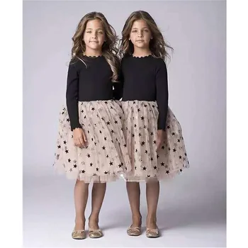 2019 Mados Mergaičių Suknelės Rudenį ilgomis Rankovėmis Mergaitėms Suknelė China Žvaigždžių Vaikai Suknelė 1-7Y