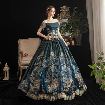 2019 Marija Antuanetė Princesė Šalis Suknelė Kostiumai Viduramžių Velniop Kaklo Trumpomis Rankovėmis Teatro Suknelės Užsakymą