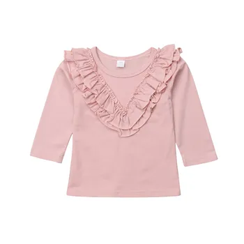 2019 Naujagimių Bamblys Baby Girl Drabužiai Mielas Kietas Viršūnes Mielas Long Sleeve T-Shirt Megztinis Marškinėliai 0-5T