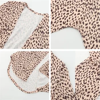 2019 Naujo Stiliaus megztinis Moterims Leopard Marškinėliai, Ponios Prarasti ilgomis Rankovėmis Megztinis Moterims Ilgas Palaidinė Top atvykimo Drabužiai