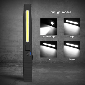 2019 Naujos COB LED Įkrovimo Magnetinio Fakelas Lankstus Tikrinimo Lempą Bevielis USB Dirbti Avarinės Šviesos Lempos su Baterija