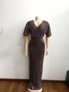 2019 naują atvykimo elegent mados stilius afrikos moterų grožio plius ilga suknelė, dydis M-XL