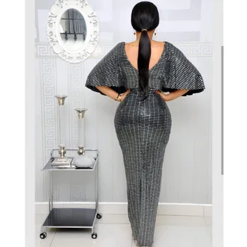 2019 naują atvykimo elegent mados stilius afrikos moterų grožio plius ilga suknelė, dydis M-XL