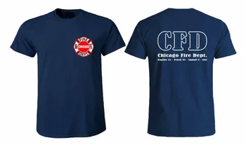 2019 Naujų Karšto pardavimo Kūrybos Naujovė Vasaros Stilius Medvilnės Čikagos Ugnies Departamento Logotipas Cfd Vyrų karinio jūrų Laivyno Projektavimo Tee Shirtt