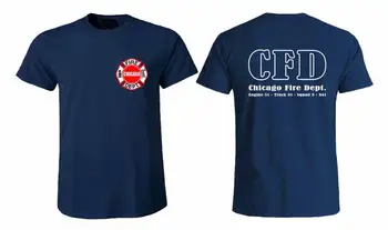 2019 Naujų Karšto Pardavimo Kūrybos Naujovė Vasaros Stilius Medvilnės Čikagos Ugnies Departamento Logotipas Cfd Vyrų Juoda Dizainas Tee Shirtt