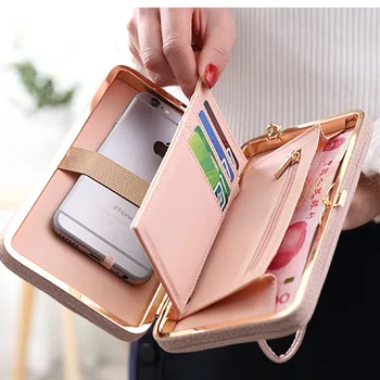2019 piniginės moterų didelių pajėgumų prekės kortelės turėtojams telefoną kišenėje, dovanos, moterims, pinigų maišas, sankabos apyrankė-antriešis krepšiai peteliškę