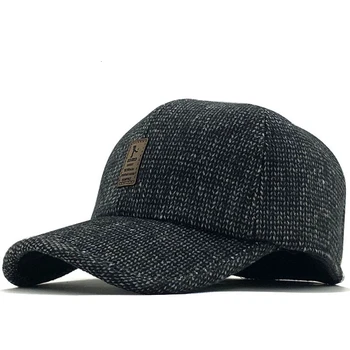 2019 prekės beisbolo kepuraitę žiemą tėtis skrybėlę šiltas Sutirštės medvilnės snapback kepurės Ausis apsaugos pritvirtintos kepurės vyrams