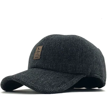 2019 prekės beisbolo kepuraitę žiemą tėtis skrybėlę šiltas Sutirštės medvilnės snapback kepurės Ausis apsaugos pritvirtintos kepurės vyrams