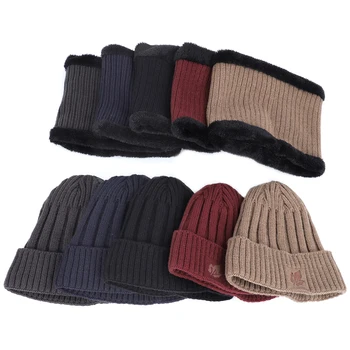 2019 vyrų skrybėlę, šaliką žiemos plius aksomo, vyrai ir moterys, klevo lapų medvilnės skrybėlę lauko šiltas megzti skrybėlę su antkrūtiniais storio aukštos kokybės medvilnės