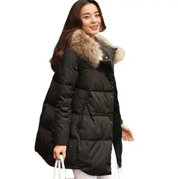 2019 žiemos moterys gobtuvu kailio kailinių apykaklė tirštėti šilta, ilga striukė moterų plius dydis 5XL viršutiniai drabužiai parko ponios chaqueta feminino