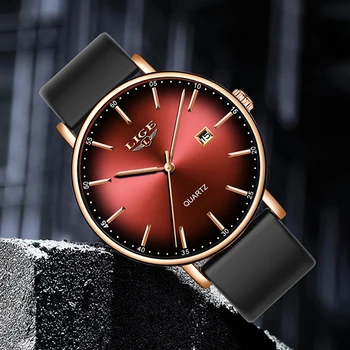 2020 LIGE Top Brand Kūrybos rose gold Žiūrėti Vyrų Mados Kvarciniai Laikrodžiai Vyrų Silikoninis Laikrodis Sporto Vandeniui Data Laikrodis+Box
