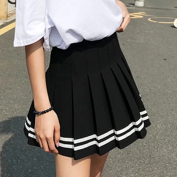 2020 m. aukštos juosmens plisuotas sijonas, Harajuku Sijonai moterų, mergaičių lolita-line sailor sijonas Didelio Dydžio Preppy mokyklos vienodos