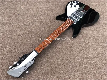 2020 m. Aukštos kokybės 6 Styginiai Elektrinė Gitara,Ricken 325 Black dažų,Fiksuoto gitara tiltas,Trumpas dydis elektrinė gitara,nemokamas pristatymas