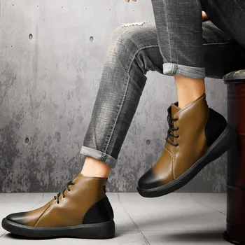 2020 m. Aukštos kokybės Naujas įrankiai stiliaus atsitiktinis odiniai batai vyriški Laisvalaikio Bateliai Patogūs Sportbačiai Zapatos De Hombre, Masculino