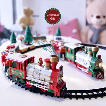 2020 m. KALĖDŲ Dovana Žaislai Vaikams, Elektros Žaislas Kalėdų Traukinys Nustatyti Geležinkelio Bėgių Šviesos Muzika Lenktynių Transportas Žaislai