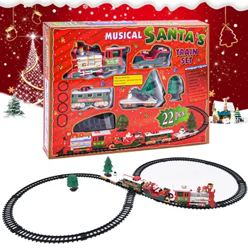 2020 m. KALĖDŲ Dovana Žaislai Vaikams, Elektros Žaislas Kalėdų Traukinys Nustatyti Geležinkelio Bėgių Šviesos Muzika Lenktynių Transportas Žaislai