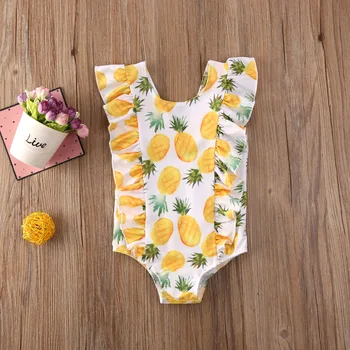 2020 m. Mergaičių maudymosi kostiumėlį Paplūdimio Vasaros Bamblys Baby Girl Bikini Kostiumas Swimsuit vientisi maudymosi Kostiumėliai Maudymosi Vienas Gabalas Bikini 6M-5Y