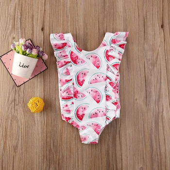 2020 m. Mergaičių maudymosi kostiumėlį Paplūdimio Vasaros Bamblys Baby Girl Bikini Kostiumas Swimsuit vientisi maudymosi Kostiumėliai Maudymosi Vienas Gabalas Bikini 6M-5Y