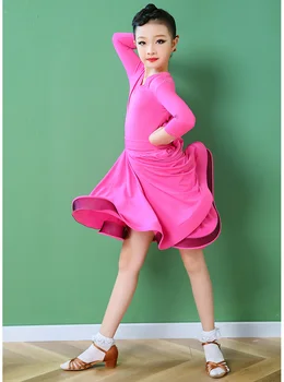 2020 M. Mergina Lotynų Šokių Suknelė Vaikas Konkurencijos Lotynų Šokių Suknelė Vaikas Fitneso Vaikų Samba Rumba Mergina, Kuriame Šokių Sijonai