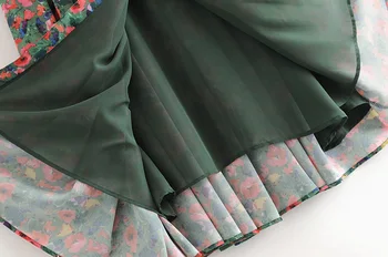 2020 m. Moteris Midiskirt Elegantiškas-line Midiskirt su Aukštos Juosmens Gėlių Spausdinti Prarasti Femme Vasaros Šifono Midiskirt Anglija Stilius