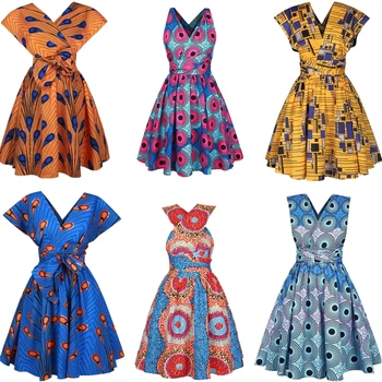 2020 M. Naujas Gėlių Nacionalinių Spausdinti Afrikos Suknelės Moterims Vakare Šalies Plisuotos Kilnus Dashiki Heidi Bazin Afrikos Drabužius Riche Moteris