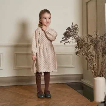 2020 m. Naujas Stiliaus Rudens ir Žiemos Mergaitės Vaikų Tuščiaviduriai Megztas Vilnonis Sijonas Ilgai Kuokštelinių Medvilnės