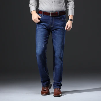 2020 M. Naujo Dizaino Jeans Mens Kelnės Medvilnė Deniem Klasikinės Kelnės Atsitiktinis Ruožas Plonas Aukštos Kokybės Juoda Mėlyna Keli Stiliai