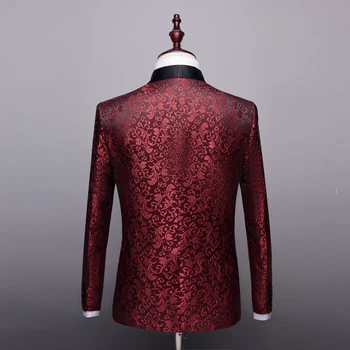 2020 m. pavasarį nauji Aukštos kokybės Vyrai atsitiktinis verslo kostiumai, vyriški Siuvinėjimo Klasikinis raudonas tinka vestuvių suknelė, kostiumas vyrams (Striukė +Kelnės)