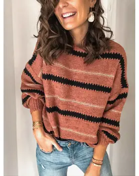 2020 m. Pavasarį, rudenį kašmyrui megztiniai moterų mados seksualus Dryžuotas megztinis purus vilnos megztinis batwing rankovėmis plius dydis megztinis
