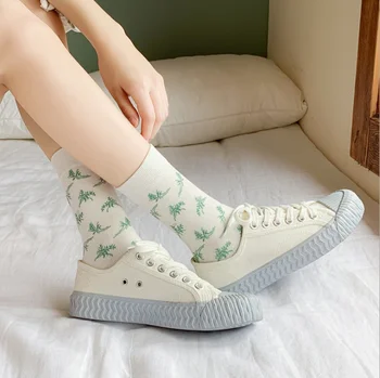 2020 m. rudens ir žiemos Naujas Mori merginos pledas dot vidurio blauzdos kojinės Harajuku stilius pora kojinių ekologiškos medvilnės kojinių 5 poras/vnt.