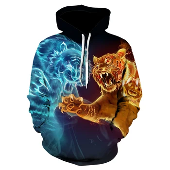 2020 m. rudens ir žiemos naujų gyvūnų liūtas 3D spausdinimo hoodie prekės gobtuvu megztinis mados prakaito marškinėliai street laisvalaikio aprangą striukė