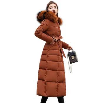 2020 m. rudens žiemos moteriški burbulas paltai striukės gobtuvu kailių apykaklės, šilto vėjo parkas 
