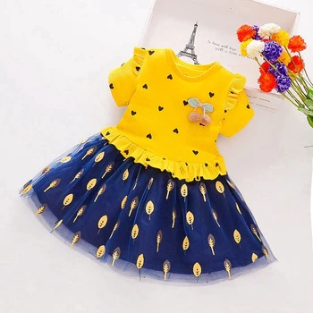 2020 m. Rudenį Baby Girl Suknelė trumpomis Rankovėmis Akių Princesė Dress 0-7T