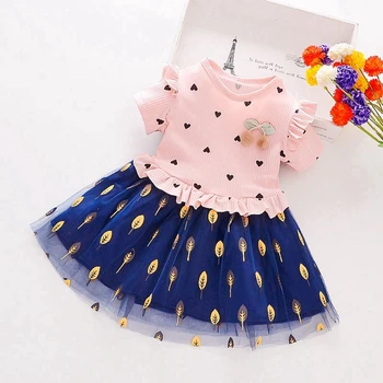 2020 m. Rudenį Baby Girl Suknelė trumpomis Rankovėmis Akių Princesė Dress 0-7T