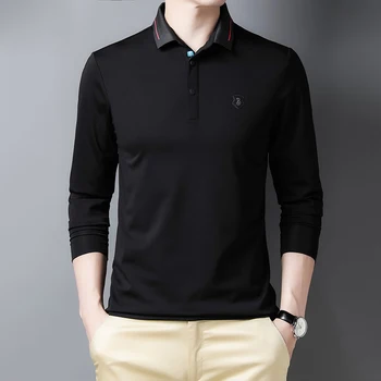 2020 m. Rudenį Nauji vyriški vientisos Spalvos Polo Marškinėliai, Klasikinio Stiliaus Verslo Atsitiktinis Aukštos Kokybės Prekės Polo Marškinėliai Vyrų Drabužiai