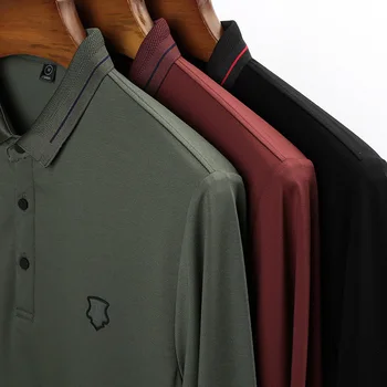2020 m. Rudenį Nauji vyriški vientisos Spalvos Polo Marškinėliai, Klasikinio Stiliaus Verslo Atsitiktinis Aukštos Kokybės Prekės Polo Marškinėliai Vyrų Drabužiai