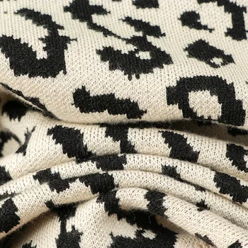 2020 M. Rudenį, O Moterys-Kaklas Puloveriai) Su Leopardas Spausdinti Moterų Vintage Megztinis Mezgimo Moterų Žiemos Megztinis Femme Traukti Femme