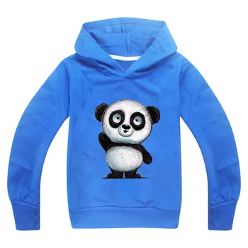 2020 m. Rudenį Vaikai Marškinėlius Berniukai Viršaus Mergina Drabužius ilgomis Rankovėmis Panda Hoodies Paauglių Mergaičių, Kūdikių Palaidinukė Vaikų Drabužių Tees