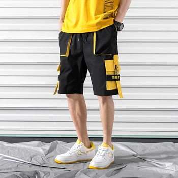 2020 m. Rudenį Vyrų Harajuku Medvilnės Multi-Pocket Safari Stiliaus Mados Vyrų Jogger Krovinių Kelnės Streetwear Kelnės ABZ394