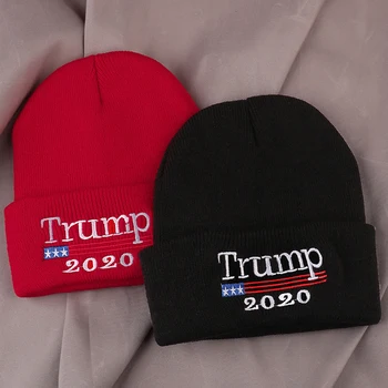 2020 m., Trump Skrybėlę žiemos Unisex Megzti siuvinėjimo Koziris Bžūp Mados Megzti siuvinėjimo Beisbolo kepuraitę Gorras Hip-Hop Skrybėlę