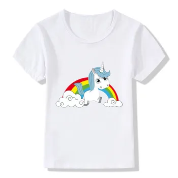 2020 m. Vaikų Mielas Vienaragis Spausdinti Juokingi Marškinėliai Mergaitėms Berniukai Vasaros Viršūnes, Vaikų trumpomis Rankovėmis Drabužius Kawaii Kūdikių marškinėliai,ooo2141