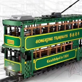 2020 m. visiškai Naujas RC Hong KongTramways TransBus Enviro 500 Pažymėti aš Statybiniai Blokai, Plytos, biuro įranga, Automobilių Žaislai Vaikams Kalėdų Dovanos