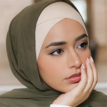 2020 M. Visiškai Padengti Vidinį Hijab Kepurės Musulmonų Turbaną Skrybėlę Moterų Islamo Underscarf Variklio Dangtis, Kietas Modalinis Kaklo Galva, Pagal Šalikas Skrybėlės